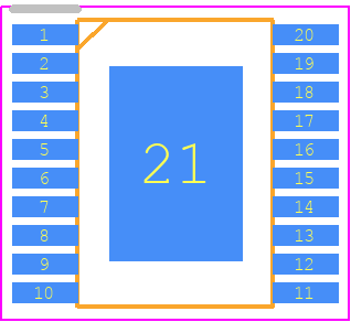 DRV81646PWPR - Texas Instruments PCB footprint - Small Outline Packages - Small Outline Packages - PWP0020AC_2026-1.11