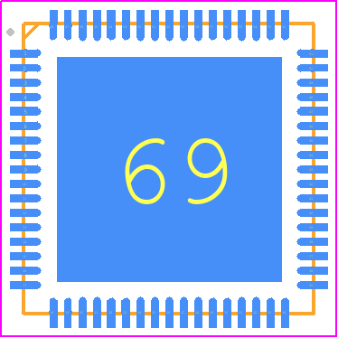 CH634X - WCH PCB footprint - Quad Flat No-Lead - Quad Flat No-Lead - QFN68