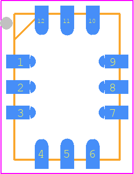 MICS-6814 - Amphenol PCB footprint - Quad Flat No-Lead - Quad Flat No-Lead - 1143