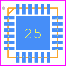HSWA4-63DR+ - Mini-Circuits PCB footprint - Quad Flat No-Lead - Quad Flat No-Lead - DG984-1