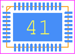 TUSB1044RNQR - Texas Instruments PCB footprint - Quad Flat No-Lead - Quad Flat No-Lead - RNQ0040A.