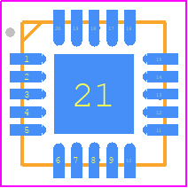 ZL40264LDG1 - Microchip PCB footprint - Quad Flat No-Lead - Quad Flat No-Lead - 20-Lead 4 mm × 4 mm VQFN with 2.125 mm Exposed Pad