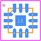 PE22100A-X - Peregrine Semiconductor PCB footprint - Quad Flat No-Lead - Quad Flat No-Lead - 2 × 2 × 0.5 mm QFN