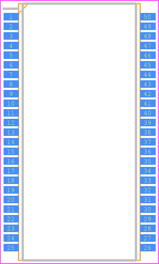 K4E641612C-TC60 - SAMSUNG PCB footprint - Small Outline Packages - Small Outline Packages - 50 TSOP(II) 400mil