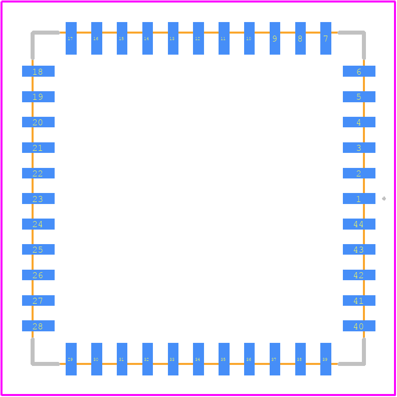 MYXRHNEDSCJ/ES - Micross PCB footprint - Other - Other - 44-Pin Hermetic J-Lead SMT