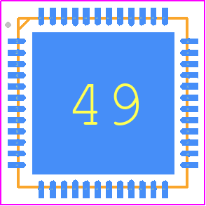 MABC-11050B - MACOM PCB footprint - Quad Flat No-Lead - Quad Flat No-Lead - 6 x 6 mm PQFN48