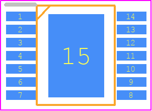 NCV84003FPAR2G - onsemi PCB footprint - Small Outline Packages - Small Outline Packages - TSSOP14 4.90x3.90x0.95, 0.65P CASE 948BZ ISSUE C-1