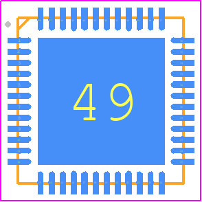 PSC3M5FDS2LGQ1XQLA1 - Infineon PCB footprint - Quad Flat No-Lead - Quad Flat No-Lead - VQFN-48, 6x6x0.9 mm