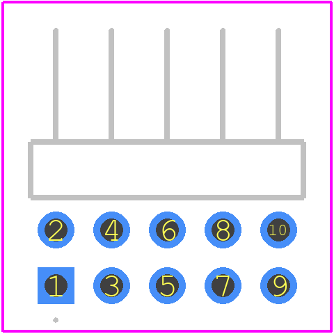 HX PZ2.0-2X5P WZ - hanxia PCB footprint - Other - Other - HX PZ2.0-2X5P WZ-2