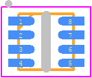 PI6C39X1104XECEX - Diodes Incorporated PCB footprint - Small Outline No-lead - Small Outline No-lead - 8-X1DFN (XEC)-1