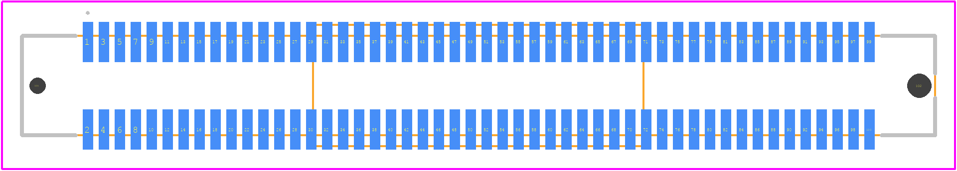 61083-104102 - Amphenol PCB footprint - Other - Other - 61083-104102-2