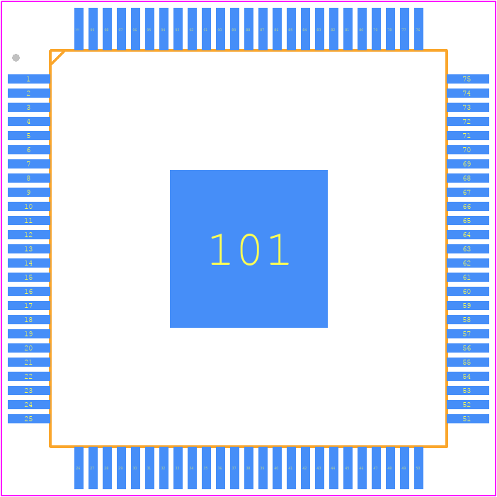 STM32H543VEZ3 - STMicroelectronics PCB footprint - Quad Flat Packages - Quad Flat Packages - TQFP 100 14x14x1.0..mm-ren1