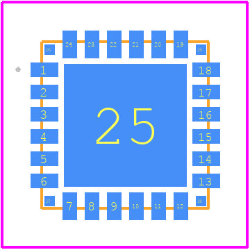 NCS10135AEPR2 - STMicroelectronics PCB footprint - Other - Other - HQFN24 6 mm × 6 mm × 1.9 mm