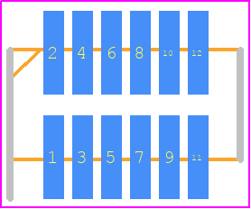 FTE-106-01-G-DV-ES - SAMTEC PCB footprint - Header, Unshrouded - Straight SMD Pin - Header, Unshrouded - Straight SMD Pin - FTE-106-01-G-DV-ES