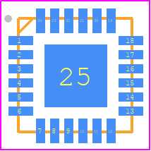 NLA9555MTTXG - onsemi PCB footprint - Quad Flat No-Lead - Quad Flat No-Lead - WQFN24 4x4, 0.5P CASE 485BG