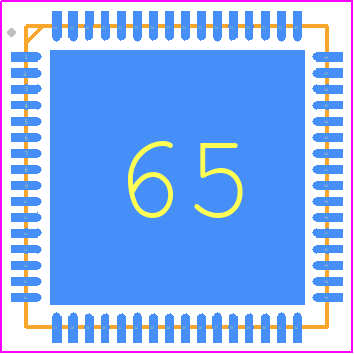 PIC32CX2051MTG64-I/SHB - Microchip PCB footprint - Quad Flat No-Lead - Quad Flat No-Lead - 64-Lead Very Thin plastic Quad Flat,  No lead package (SHB)
