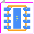 EMIF03-22K10M8Y - STMicroelectronics PCB footprint - Small Outline No-lead - Small Outline No-lead - EMIF03-22K10M8Y
