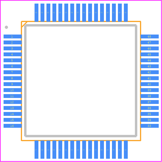 CS42516K-CQZ - Cirrus Logic PCB footprint - Quad Flat Packages - Quad Flat Packages - 64L LQFP