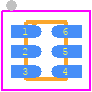 HSP061-2M6 - STMicroelectronics PCB footprint - Small Outline No-lead - Small Outline No-lead - HSP061-2M6
