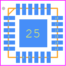 LED1642GWQTR - STMicroelectronics PCB footprint - Quad Flat No-Lead - Quad Flat No-Lead - QFN-24