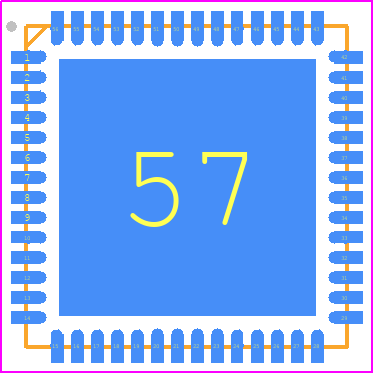 ZL38012LDG1 - Microsemi Corporation PCB footprint - Quad Flat No-Lead - Quad Flat No-Lead - 56-Lead QFN 8 mm x 8 mm, 0.5 mm pitch