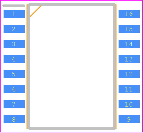 DEI1054-WMB - Device Engineering Incorporated PCB footprint - Small Outline Packages - Small Outline Packages - 16L CSOP