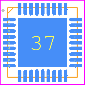 USB2242I-AEZG-XX - Microchip PCB footprint - Quad Flat No-Lead - Quad Flat No-Lead - 36-Pin QFN, 6x6 mm Body, 0.5 mm Pitch