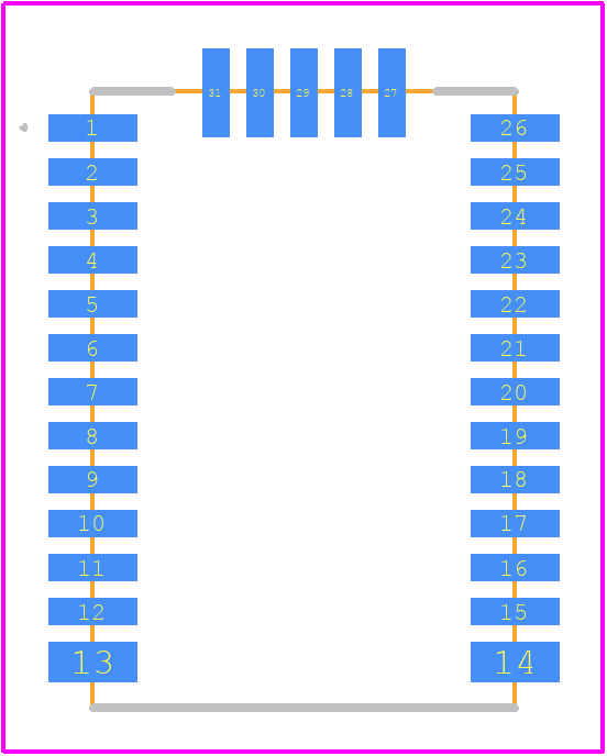 SIM32ELA S2-10CS1-Z33CE - SIMCOM PCB footprint - Other - Other - 9.6x 14 x 2.15mm, 31-pin LCC