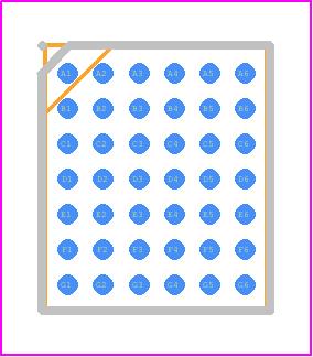LTC7150SIY#PBF - Analog Devices PCB footprint - BGA - BGA - 42-Lead (6mm × 5mm × 1.30mm)