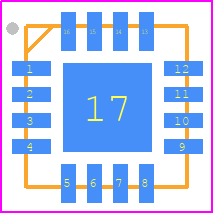 ISL9307IRTAANFZ-T - Renesas Electronics PCB footprint - Quad Flat No-Lead - Quad Flat No-Lead - L16.4*4G