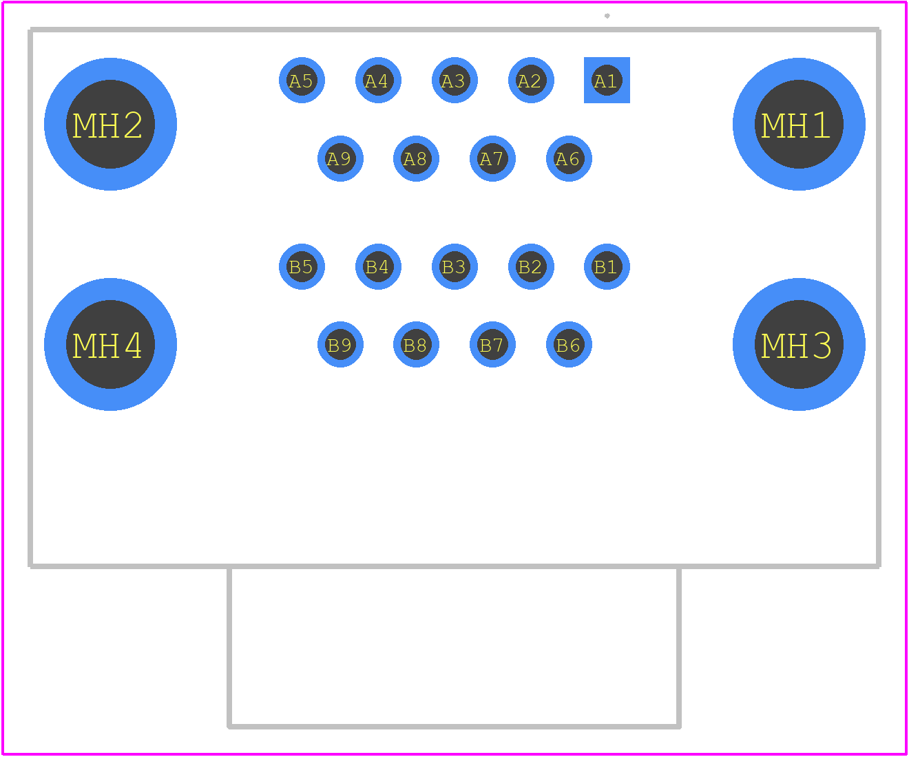 DPD-09-00-B2 - Adam Tech PCB footprint - Other - Other - DPD-09-00-B2-2