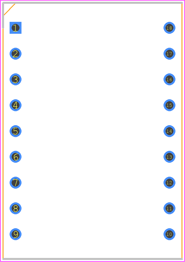 LB-502DN - ROHM Semiconductor PCB footprint - Dual-In-Line Sockets - Dual-In-Line Sockets - 18-DIP (0.600", 15.24mm)