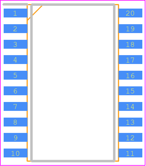 AMIS42770ICAW1G - onsemi PCB footprint - Small Outline Packages - Small Outline Packages - SOIC 20 W CASE 751AQ-01
