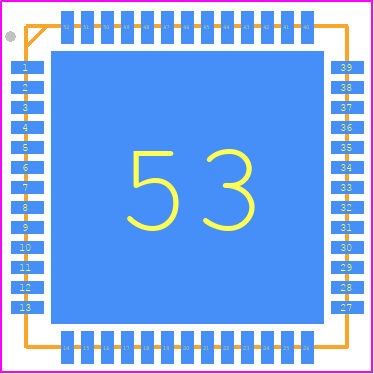 AMIS49587C5872G - onsemi PCB footprint - Quad Flat No-Lead - Quad Flat No-Lead - QFN52 8X8 .5P CASE 485M
