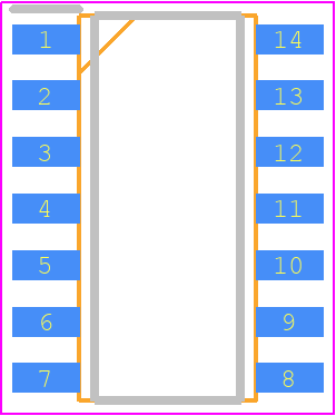 TLE7268SKXUMA1 - Infineon PCB footprint - Small Outline Packages - Small Outline Packages - PG-DSO-14-2