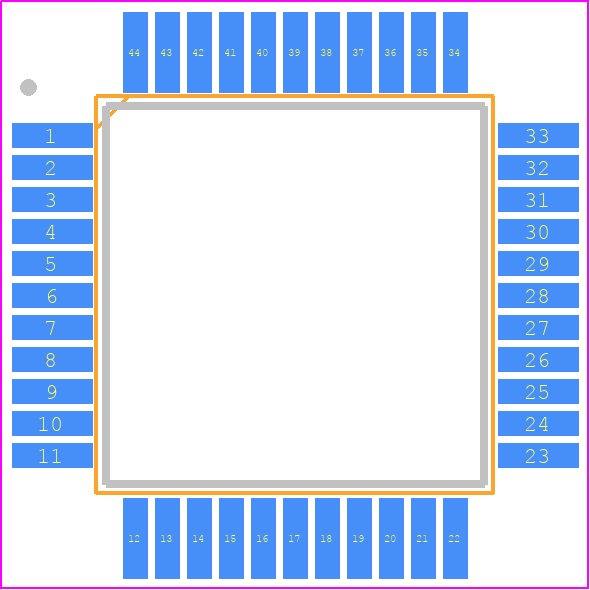 LV3313PM-TLM-E - onsemi PCB footprint - Quad Flat Packages - Quad Flat Packages - QIP44M 10X10ss