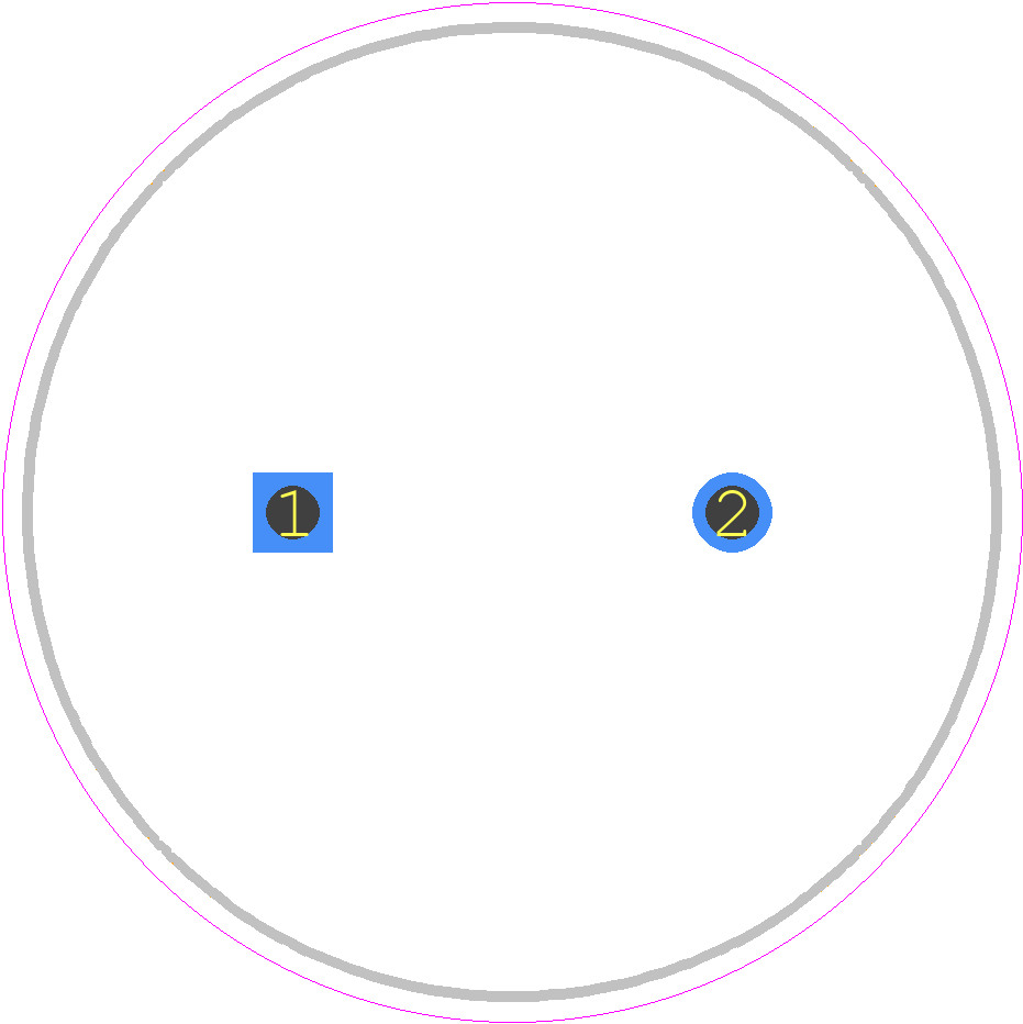 URY2A221MRD - Nichicon PCB footprint - Capacitor, Polarized Radial Diameter - Capacitor, Polarized Radial Diameter - case 22x12.5