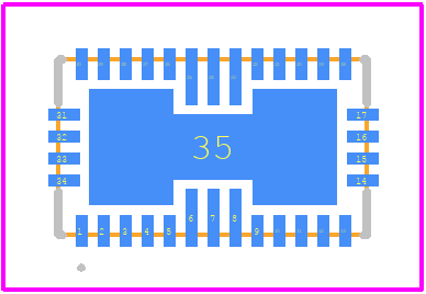 LT6604IUFF-2.5#PBF - Analog Devices PCB footprint - Other - Other - UFF Package 34-Lead Plastic QFN (4mm × 7mm) (Reference LTC DWG # 05-08-1758 Rev Ø)