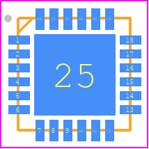 NB7VQ1006MMNG - onsemi PCB footprint - Quad Flat No-Lead - Quad Flat No-Lead - QFN24, 4x4, 0.5P CASE 485L ISSUE B