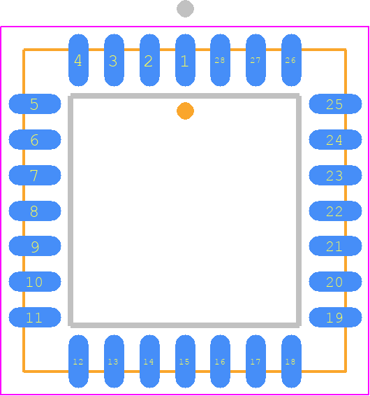 NBC12430FNG - onsemi PCB footprint - Plastic Leaded Chip Carrier - Plastic Leaded Chip Carrier - 28 LEAD PLLC