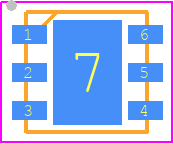 NCP1595AMNR2G - onsemi PCB footprint - Small Outline No-lead - Small Outline No-lead - DFN6 3x3 CASE 506AH ISSUE O