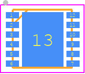 NCP45560IMNTWG-H - onsemi PCB footprint - Small Outline No-lead - Small Outline No-lead - DFN12 3x3, 0.5P