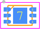 NCP692MN33T2G - onsemi PCB footprint - Small Outline No-lead - Small Outline No-lead - DFN6 1.6x2.0, 0.5P CASE 506BM−01 ISSUE O