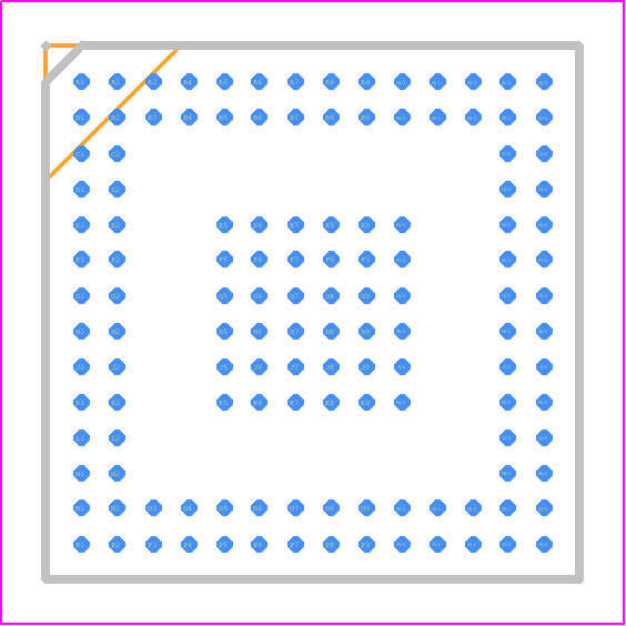 HV2803/AHA - Microchip PCB footprint - BGA - BGA - 132-Ball Thin Fine Pitch Ball Grid Array (AHA)-12x12x1.2mm
