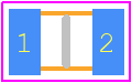 GC321BD72E223KX03L - Murata Electronics PCB footprint - Capacitor Chip Non-polarised - Capacitor Chip Non-polarised - GC321 L=2.0mm W=1.25mm T=1.25mm