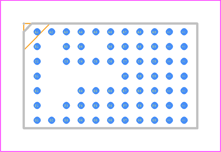 LTM4604AEY#PBF - Analog Devices PCB footprint - BGA - BGA - 66-Lead (15.00mm × 9.00mm × 3.42mm)