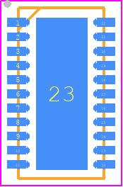 RAA2124224GNP#AA0 - Renesas Electronics PCB footprint - Small Outline No-lead - Small Outline No-lead - L22.3x6 22 Lead Thin Dual Flat No-Lead Plastic Package (TDFN)