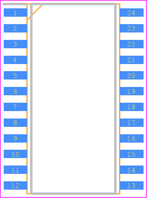 CAT9555WI-T1 - onsemi PCB footprint - Small Outline Packages - Small Outline Packages - SOIC-24 CASE751BK