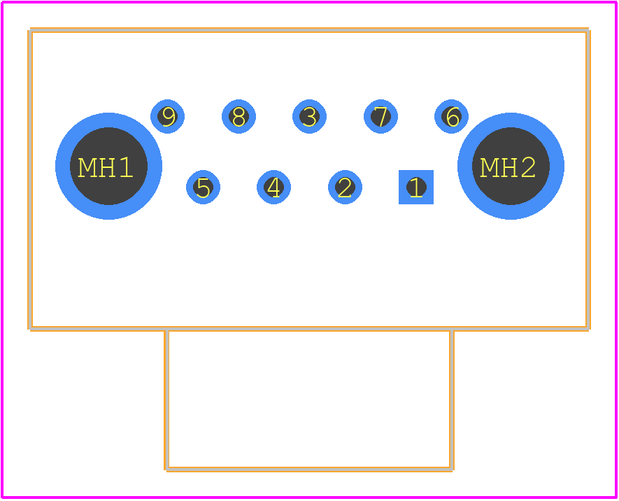 MDM-9SCBRP-TL61 - ITT CANNON PCB footprint - Other - Other - MDM-9SCBRP-TL61-4