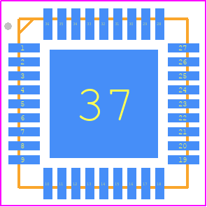 LAN8700C-AEZG - Microchip PCB footprint - Quad Flat No-Lead - Quad Flat No-Lead - QFN-36
